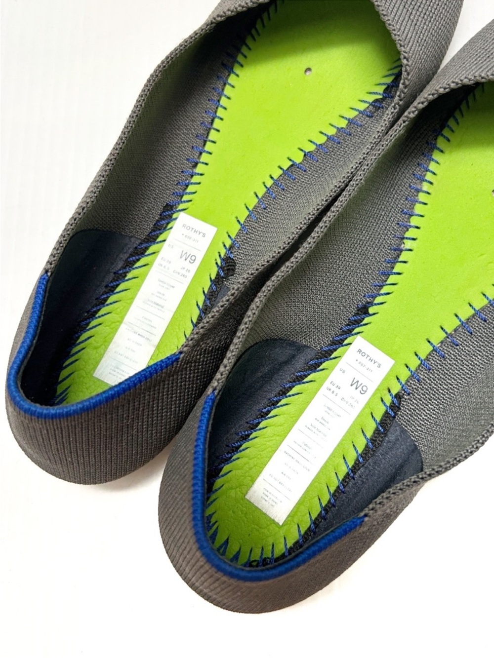 Rothy’s The Point pointed toe flats dark gray classic size 9 - Picture 6 of 7